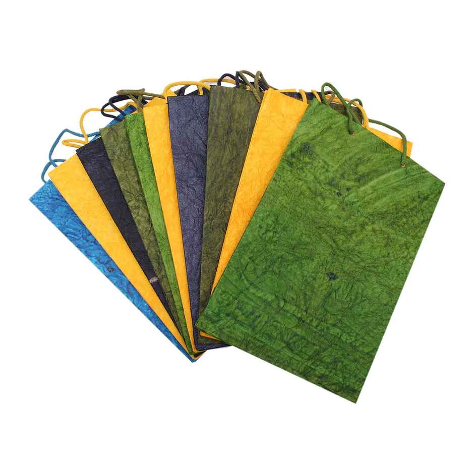Itsy Bitsy Textured Paper Bag Assorted Color Big 10 Pc 