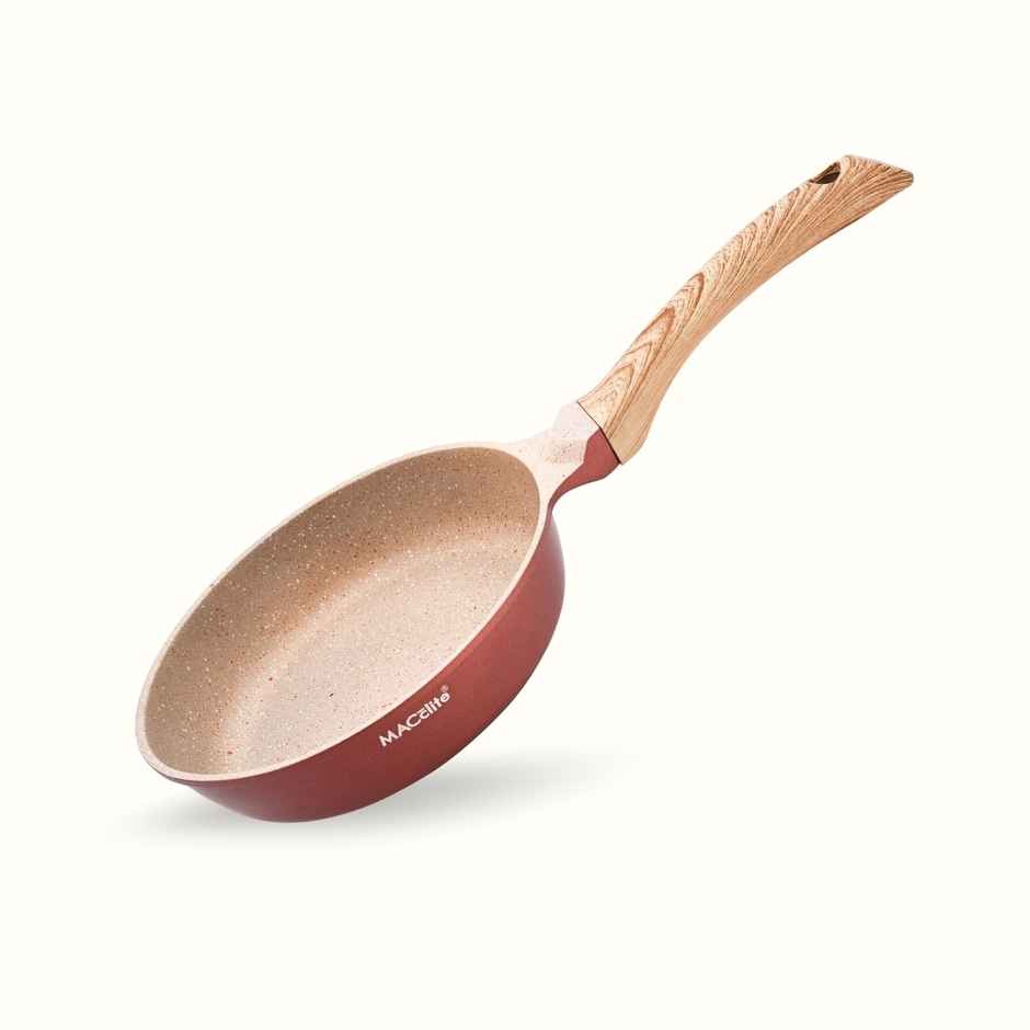 Macclite Non Stick PDC Granite+ Induction Base ButterScotch Deep Frying Pan 24 cm