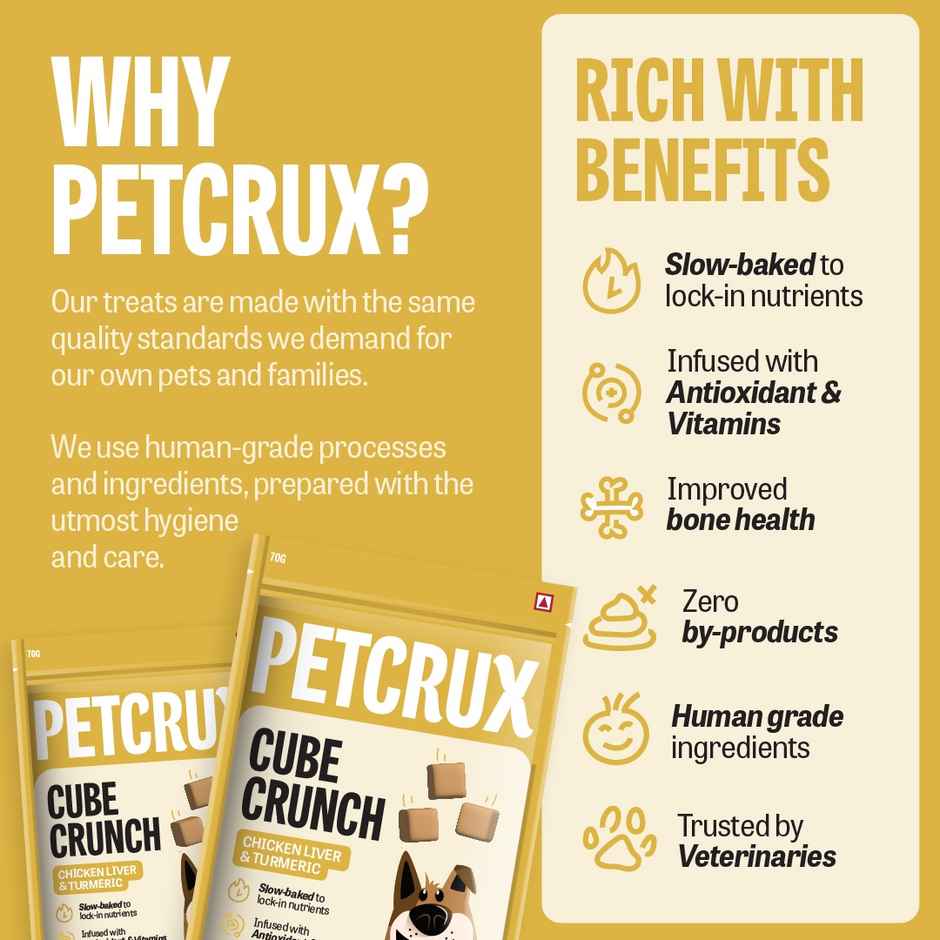 Petcrux Chicken Liver Bits With Turmeric Dog Treats