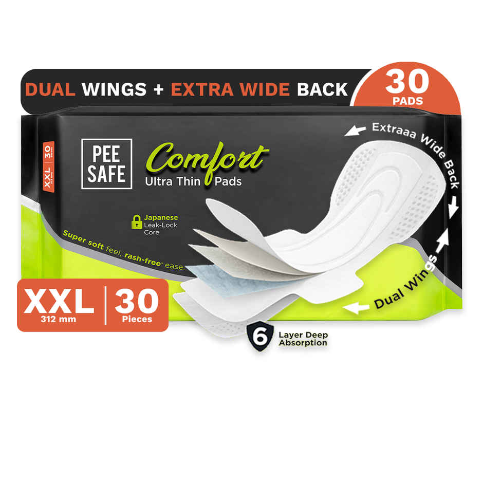 Pee Safe Ultra Thin Rash Free Sanitary Pads XXL (With Paper Disposal Covers)