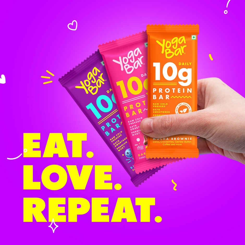 Yogabar 10 grams Protein Bars, Blueberry Blast, Protein Blend & Premium Whey Combo