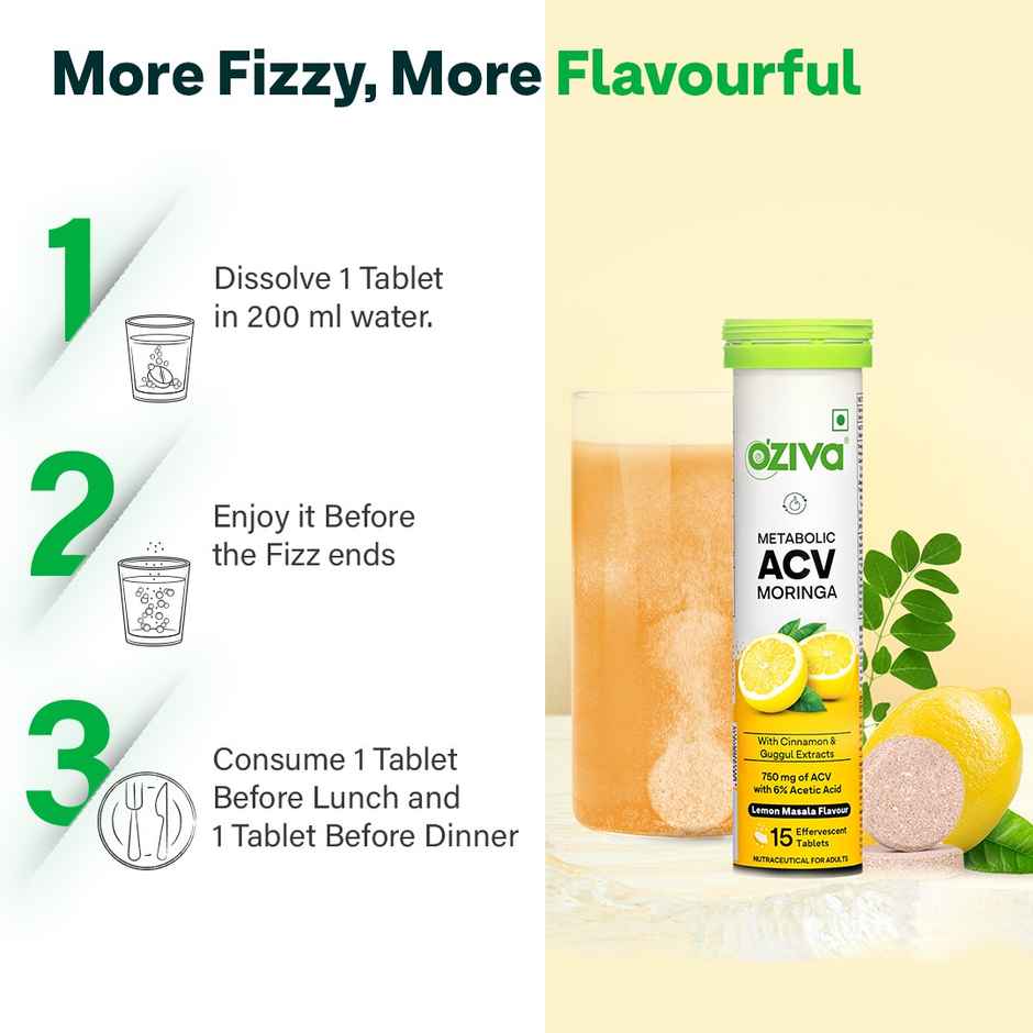 Oziva Acv Moringa For Weigh Loss Lemon Masala Combo