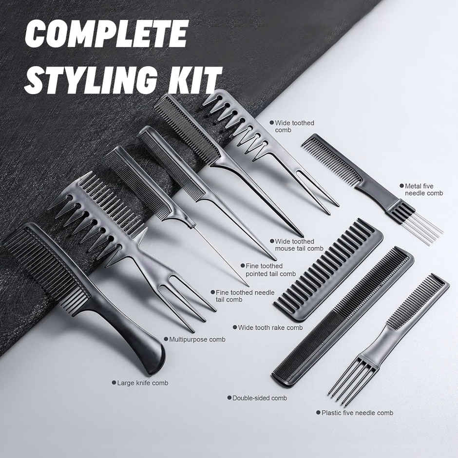 Multibrite Professional Salon Styling Hair Comb Set | Black