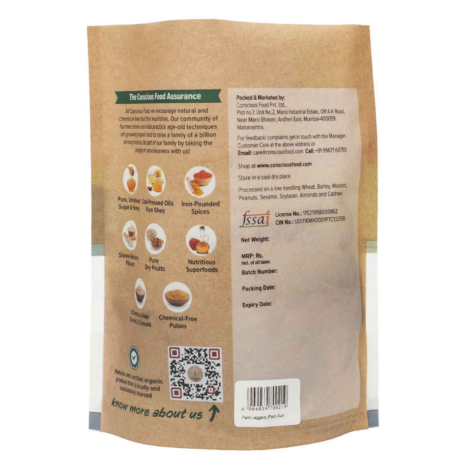 Conscious Food Palm Jaggery Made From Pure Coconut Juice