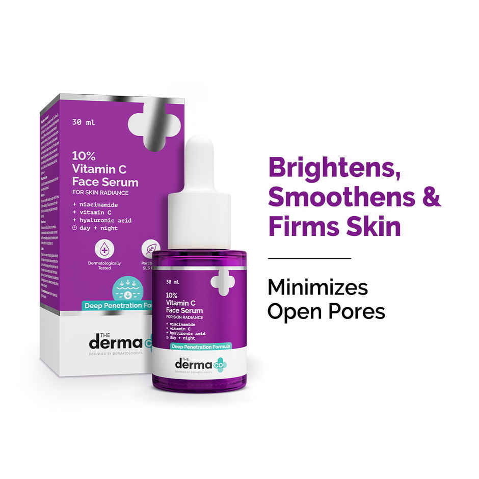The Derma Co 10% Vitamin C Face Serum Reduces Pigmentation & Glowing Skin For All Skin Types