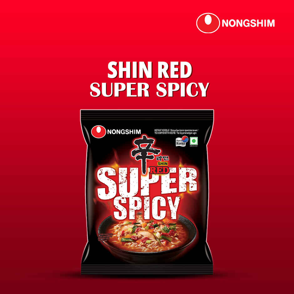 Korean Nongshim Shin Red Super Spicy Veg Combo