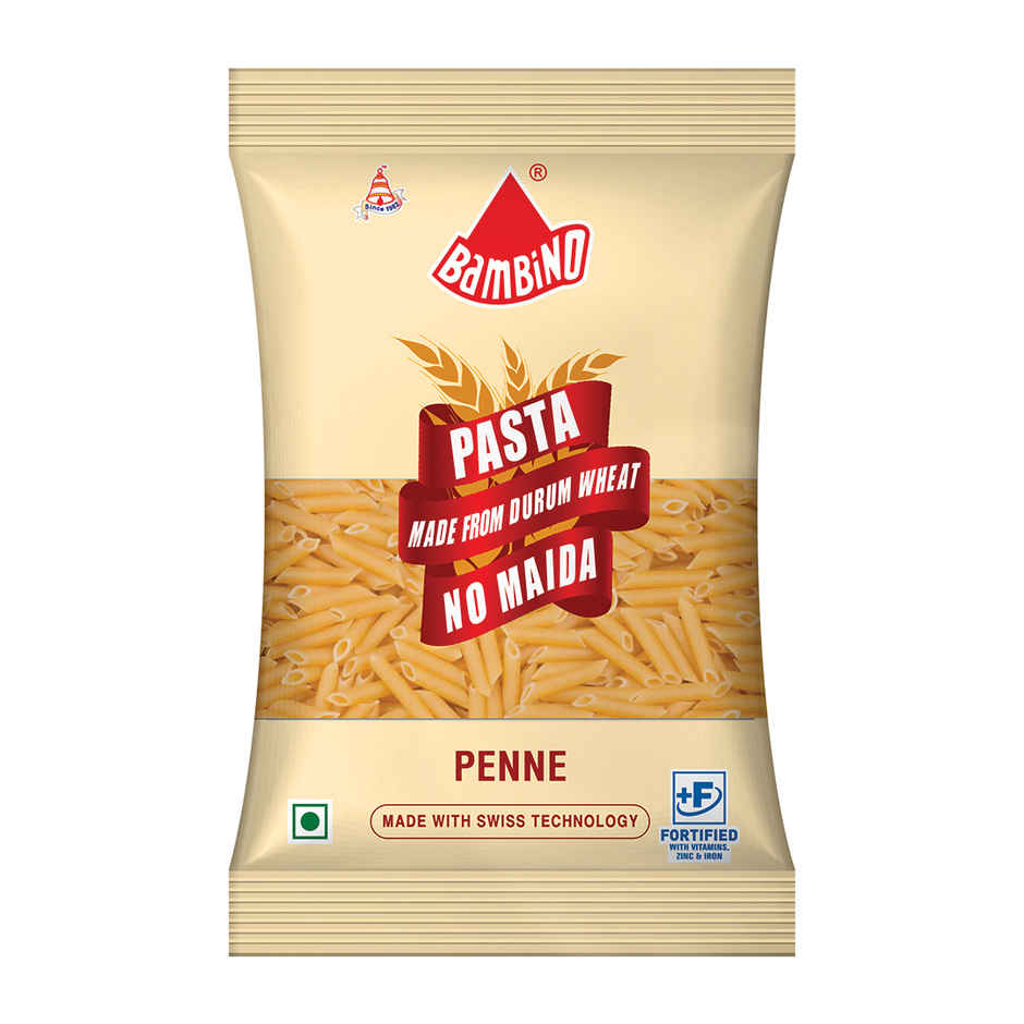 Bambino Premium Penne Pasta - Pure Durum Wheat, No Maida, Protin Rich