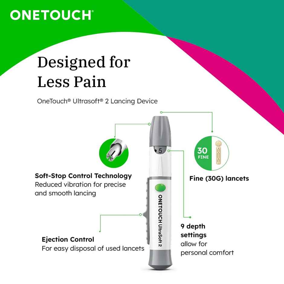 OneTouch Select Plus Simple Glucometer With Free 10 Test Strip, 10 Sterile Lancets And 1 Lancing Device Kit