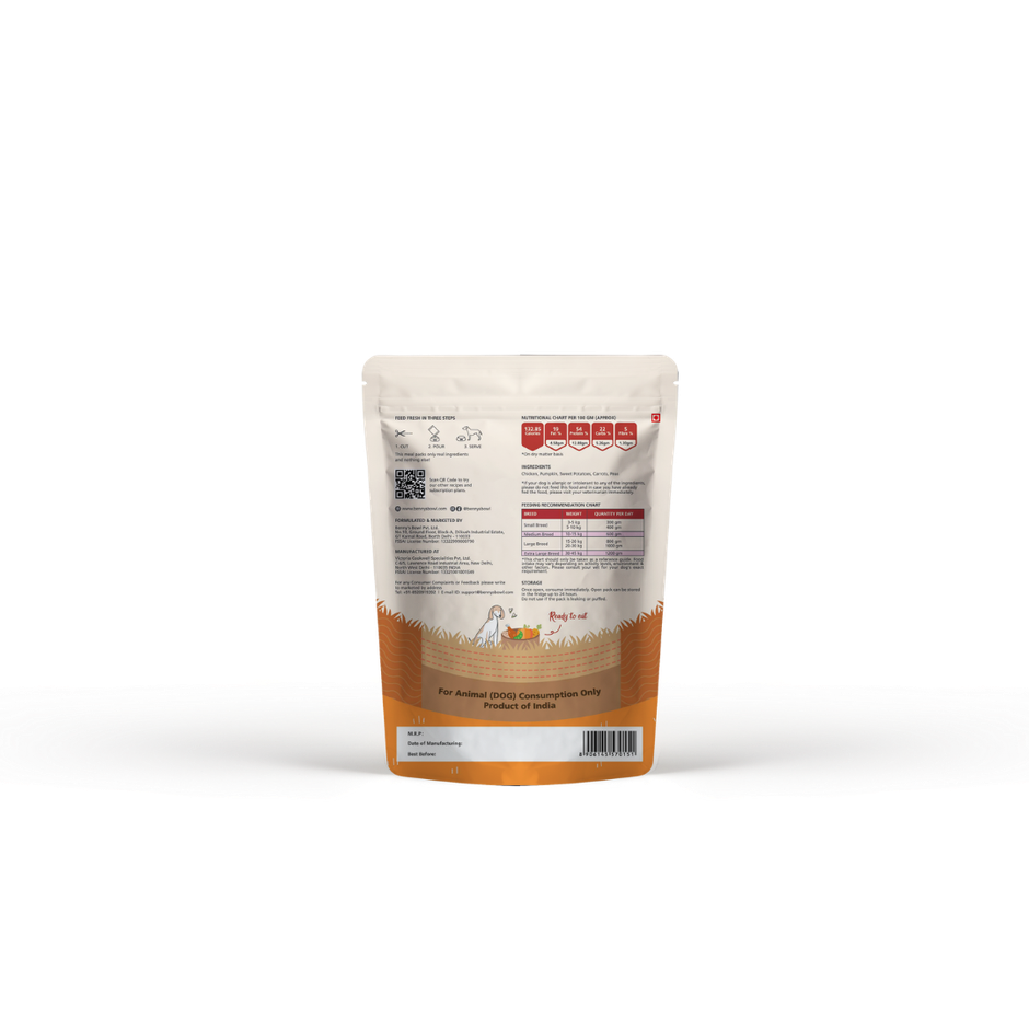 Benny's Bowl Fresh & Wet Dog Food - Chicken & Pumpkin | Grain Free