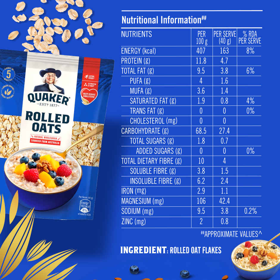 Quaker Natural Wholegrain Rolled Oats