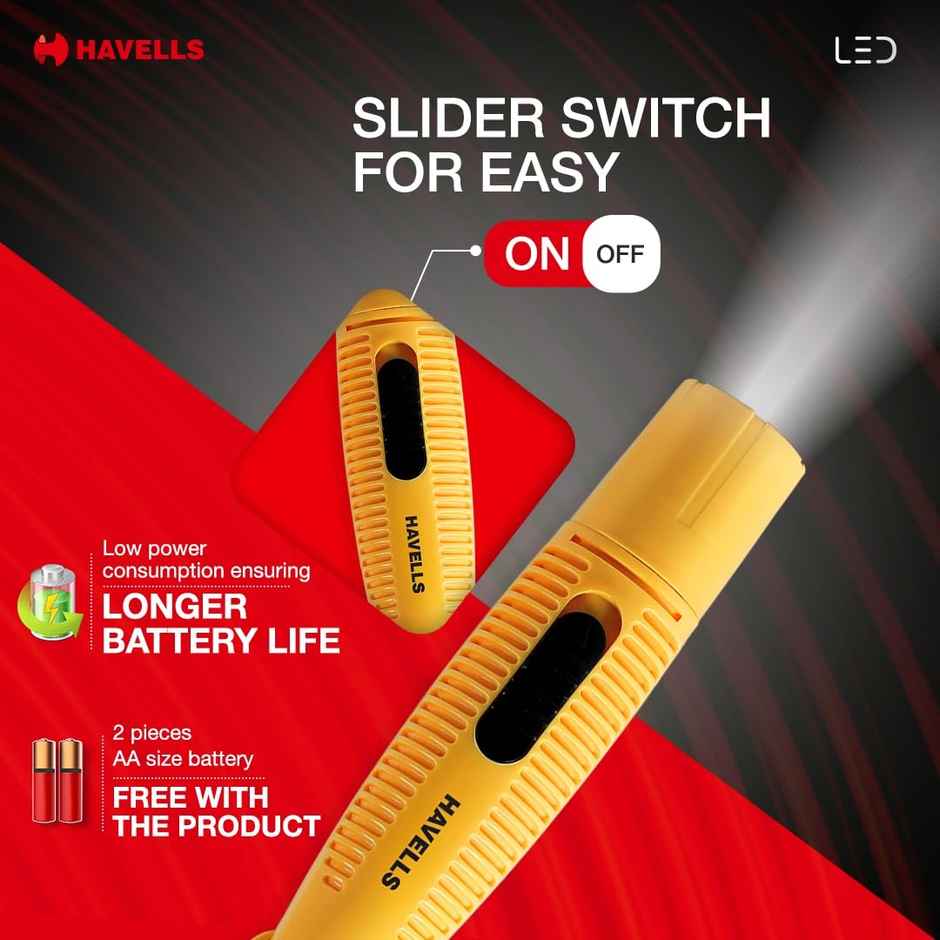 Havells Sparkline Mini Neo 0.5W Dry Cell Torch | Assorted