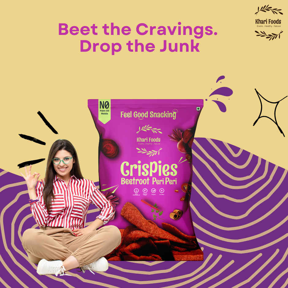Khari Foods Peri Peri Beetroot Crispies Chips | No Palm Oil