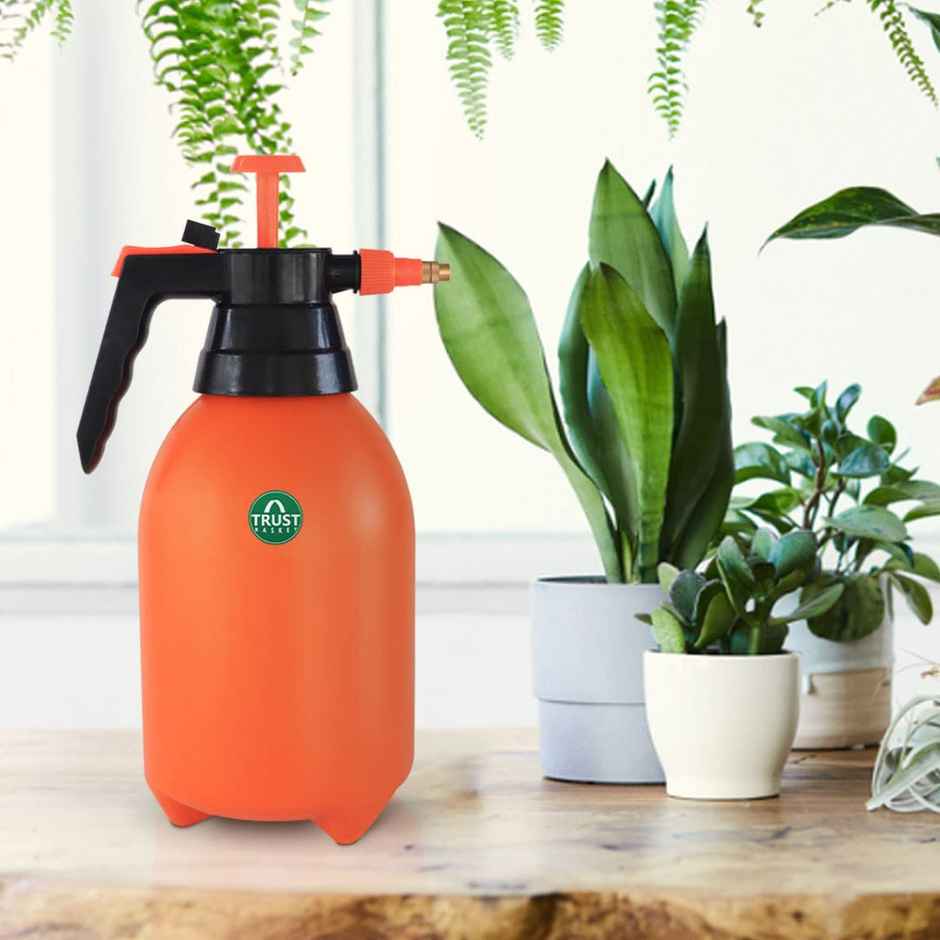 TrustBasket 2 L Premium Pressure Sprayer | Spray Bottle for Plants & Garden Use - Orange