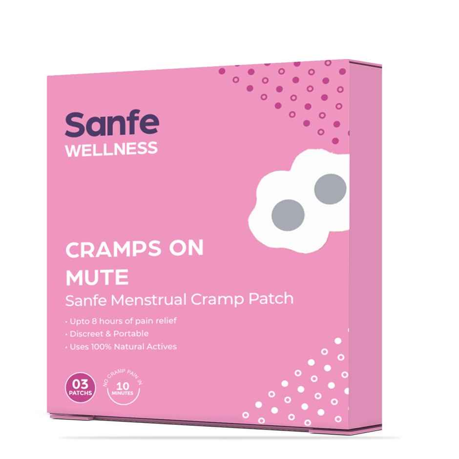 Sanfe Menstrual Cramp Patch | 8 hr relief, Instant, 100% natural | No side effects | 3 Pairs