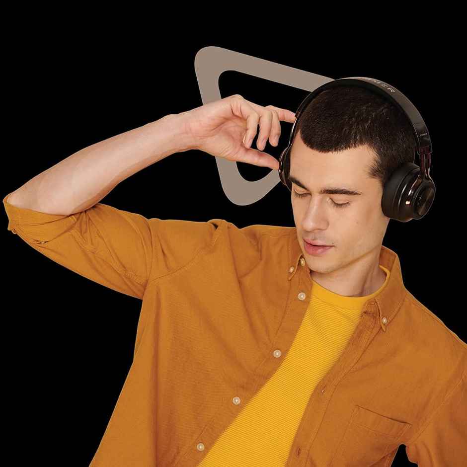 Hammer Bash Over The Ear Wireless Bluetooth Headphones With Mic, Deep Bass ,Bluetooth 5.0 - Black