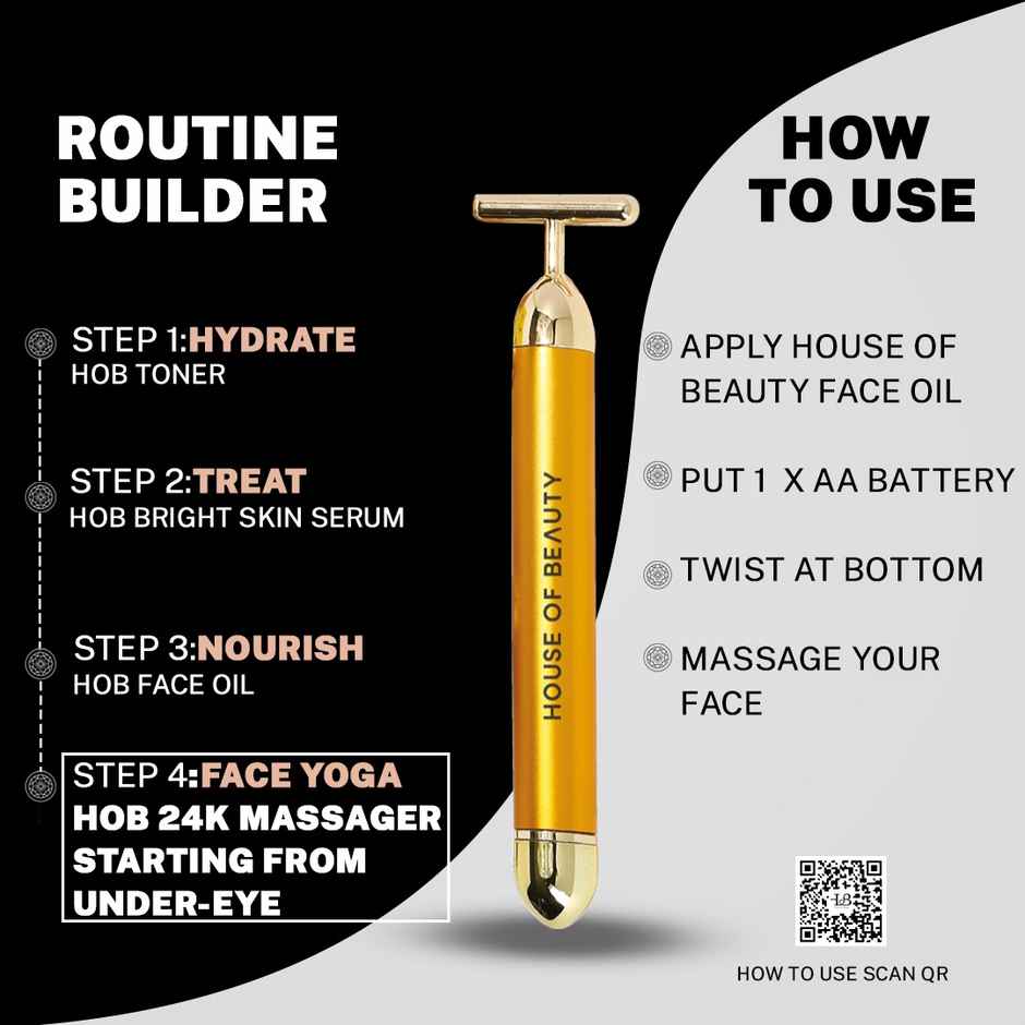 House Of Beauty 24K Face Massager Single Tool For Reducing Puffiness,Dark Circles & Skin Tightening