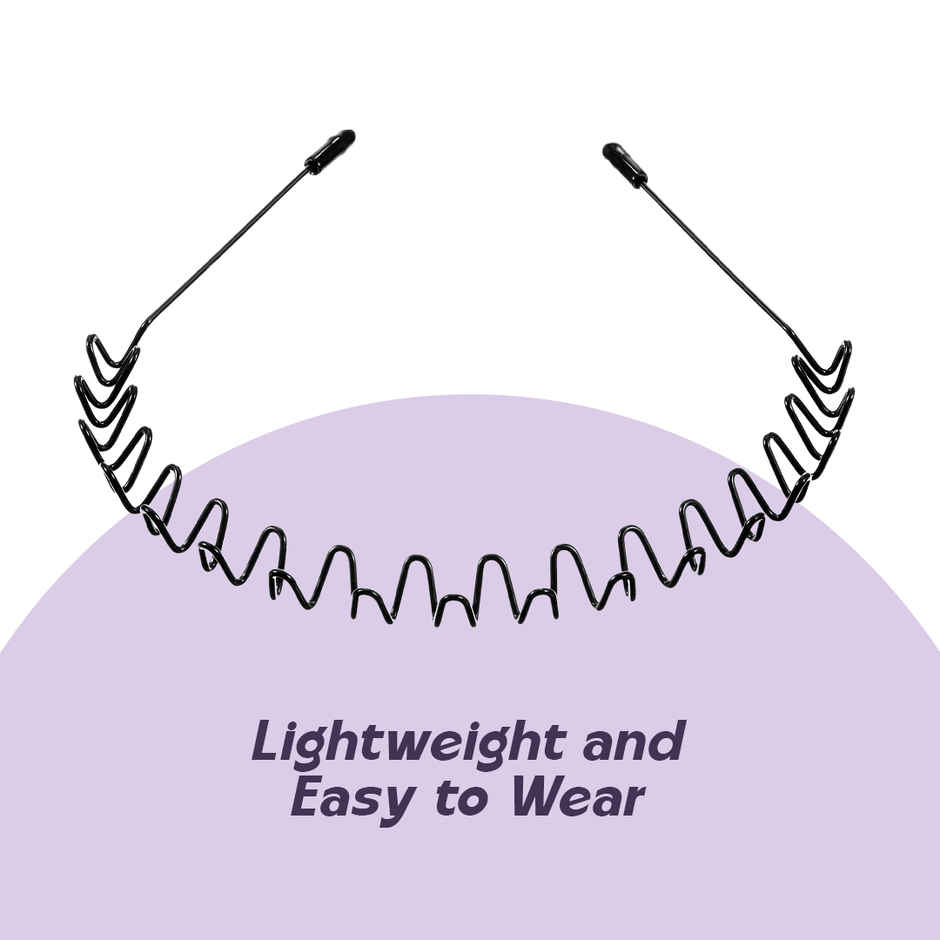 Multibrite Metal Hair Band Flexible Spring Headband for Workout | Styling & Daily Use Unisex