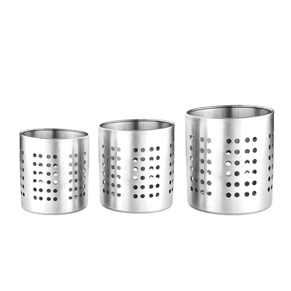 Embassy Premium Cutlery Stand / Stationary Holder, 3-Pcs (8,9,10 Cms) Matte Finish, Stainless Steel