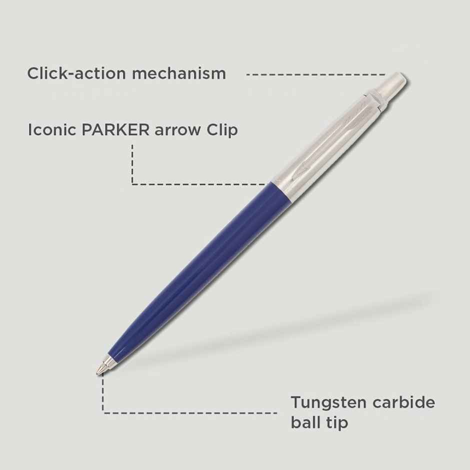 Parker Jotter Standard Chrome Trim Ball Pen| Blue Body Color| Ink Color Blue