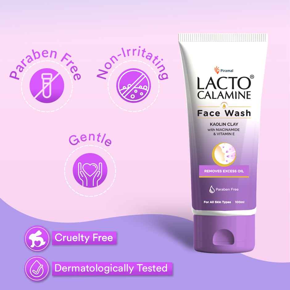 Lacto Calamine Facewash With Kaolin Clay And Niacinamide For Oily Skin