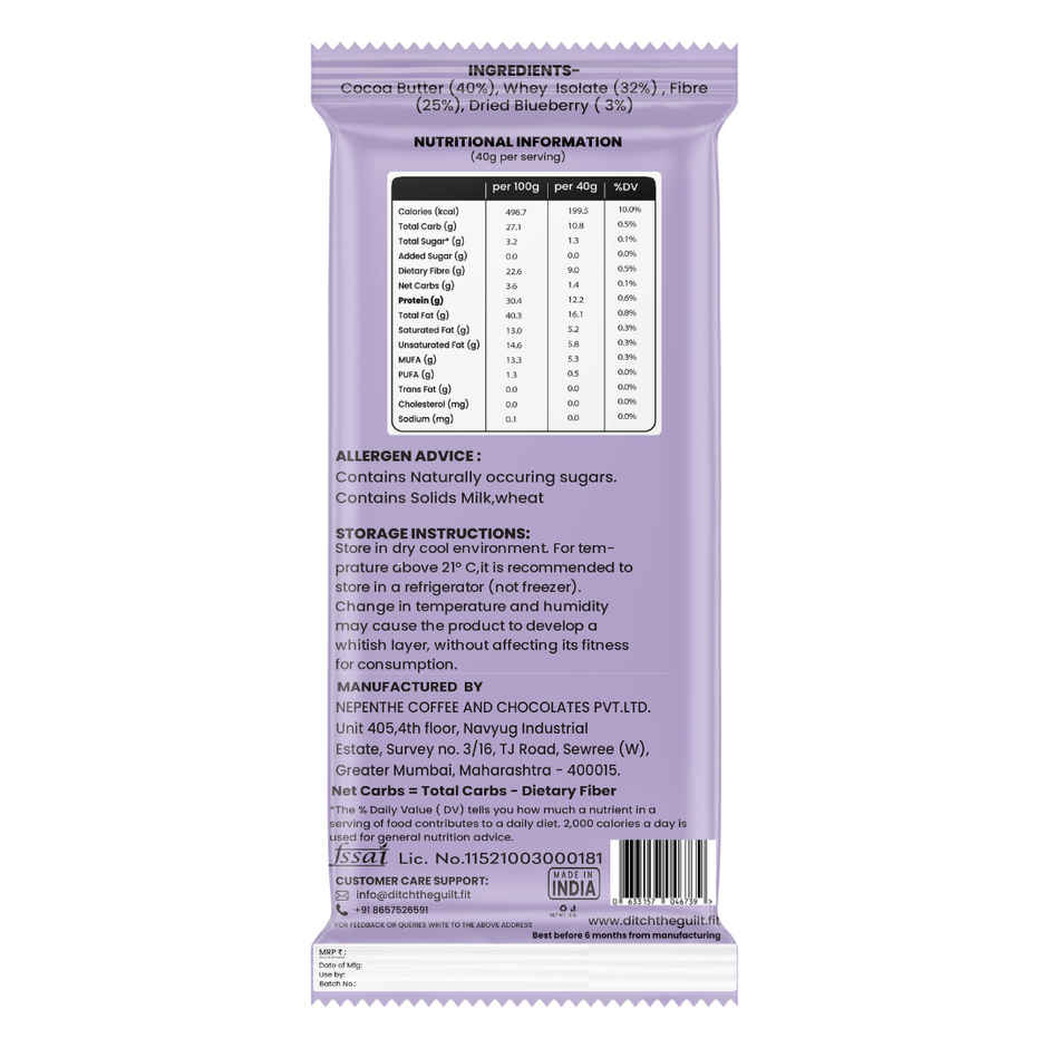 Ditch The Guilt Blueberry Cheese Cake Protein Brownie