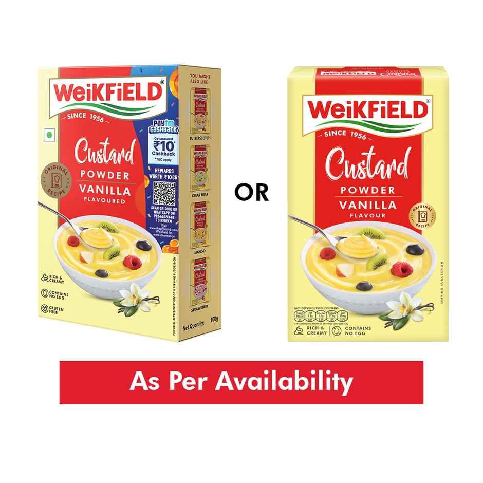 Weikfield Custard Powder Vanilla Flavour Carton