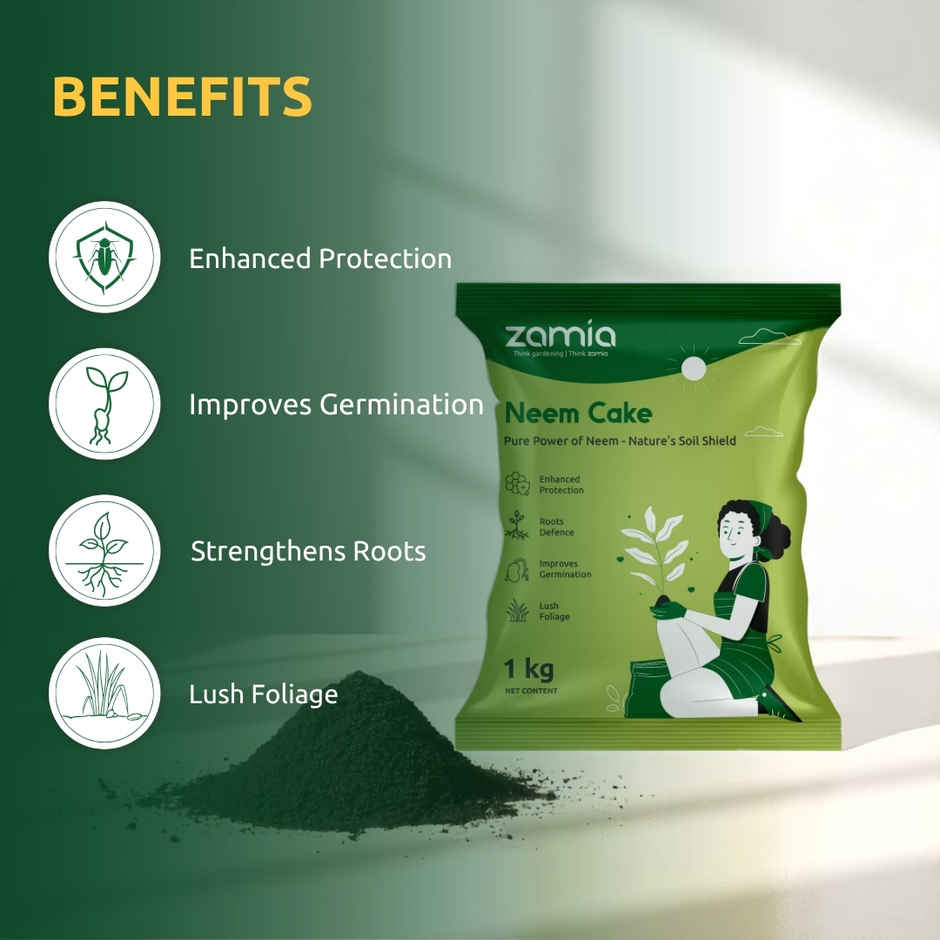 Zamia Neem Cake Powder | Organic Soil Conditioner, Fertilizer & Insect Repellent for Plants