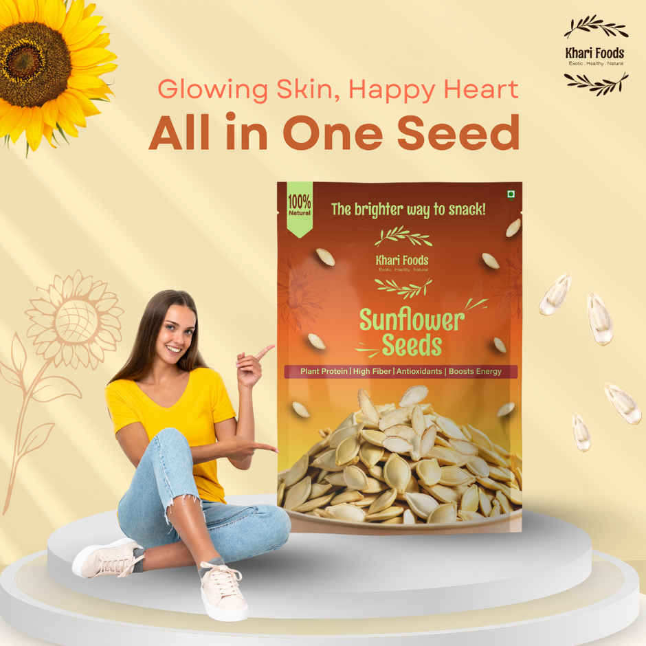 Khari Foods Premium Sunflower Seeds | Fibre Rich | Seeds for Eating