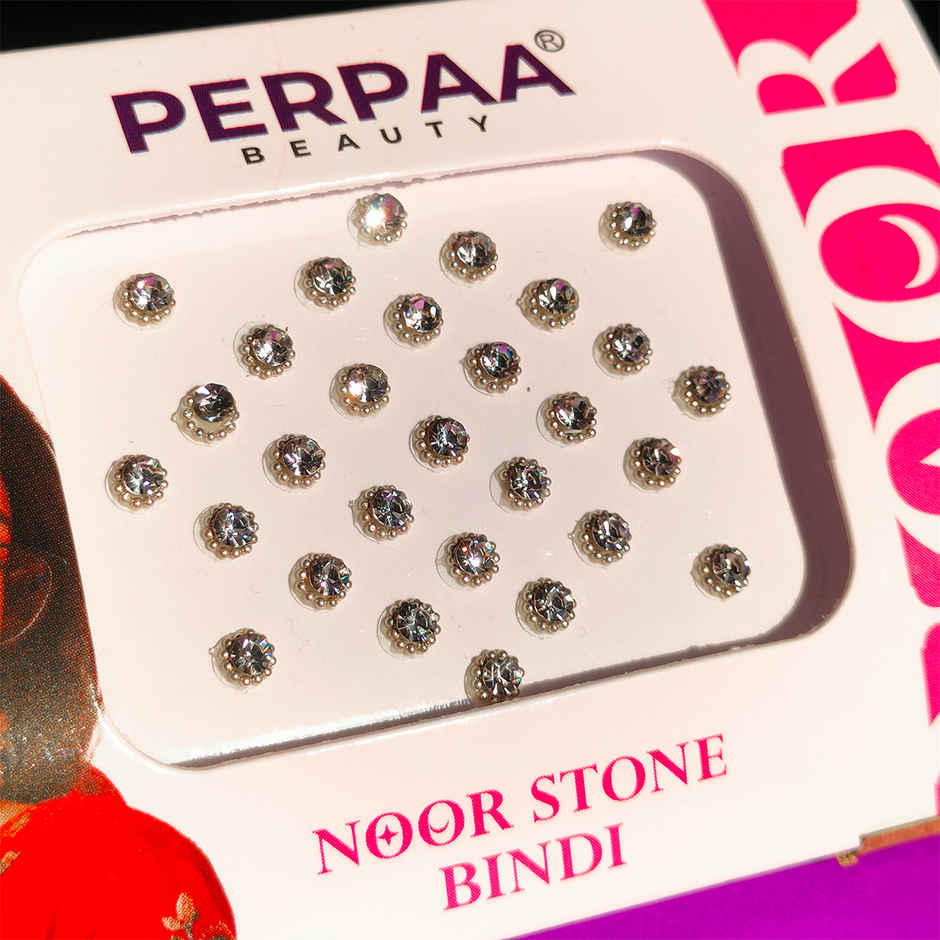 PERPAA Stone Bindi For Women | Silver | 1 Flap