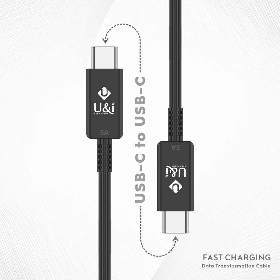 U&i UiDC-2232 Type-C to Type-C Cable 120W Fast Charging | Black