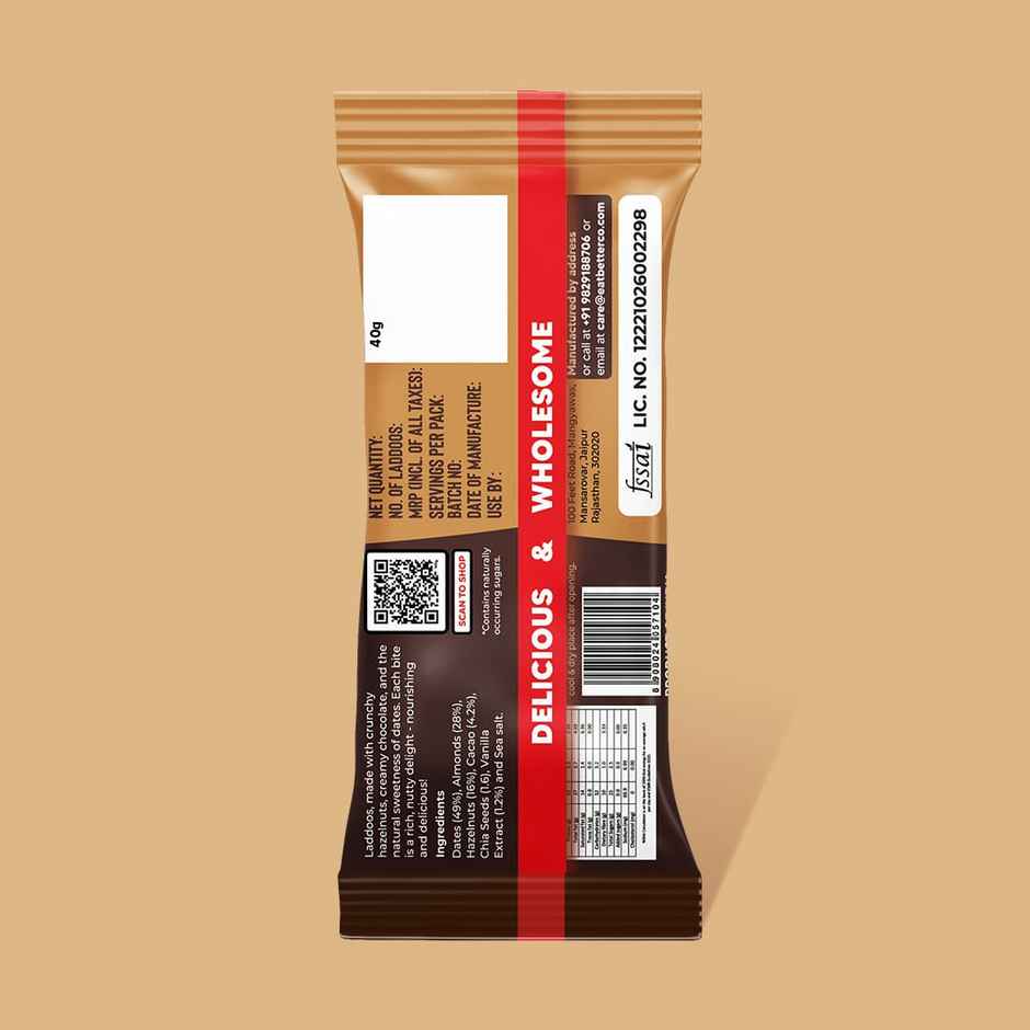 Eat Better Co Hazelnut & Chocolate Laddoos | No Added Sugar | High Protein, Truly Natural