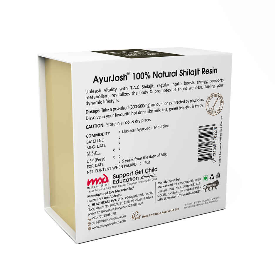 The Ayurveda Co. 100% Pure & Natural Shilajit/Shalajeet For Immunity Metabolism & Stamina