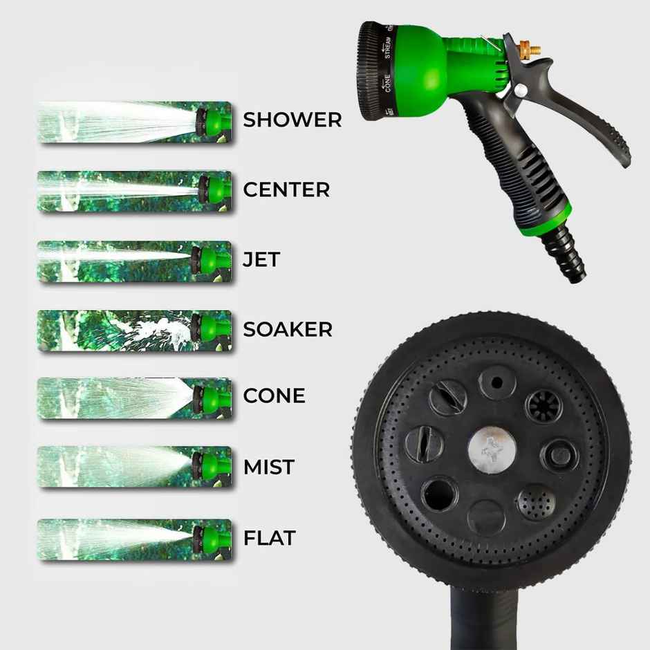 TrustBasket 7 Pattern High Pressure Plastic Sprayer Gun | Hose Nozzle Water Spray Gun for Gardening - Assorted