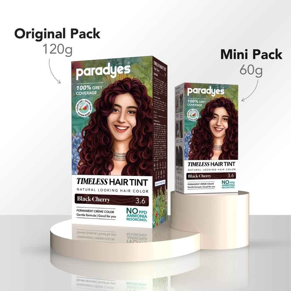 Paradyes Mini Black Cherry Timeless Hair Tint for complete grey Coverage