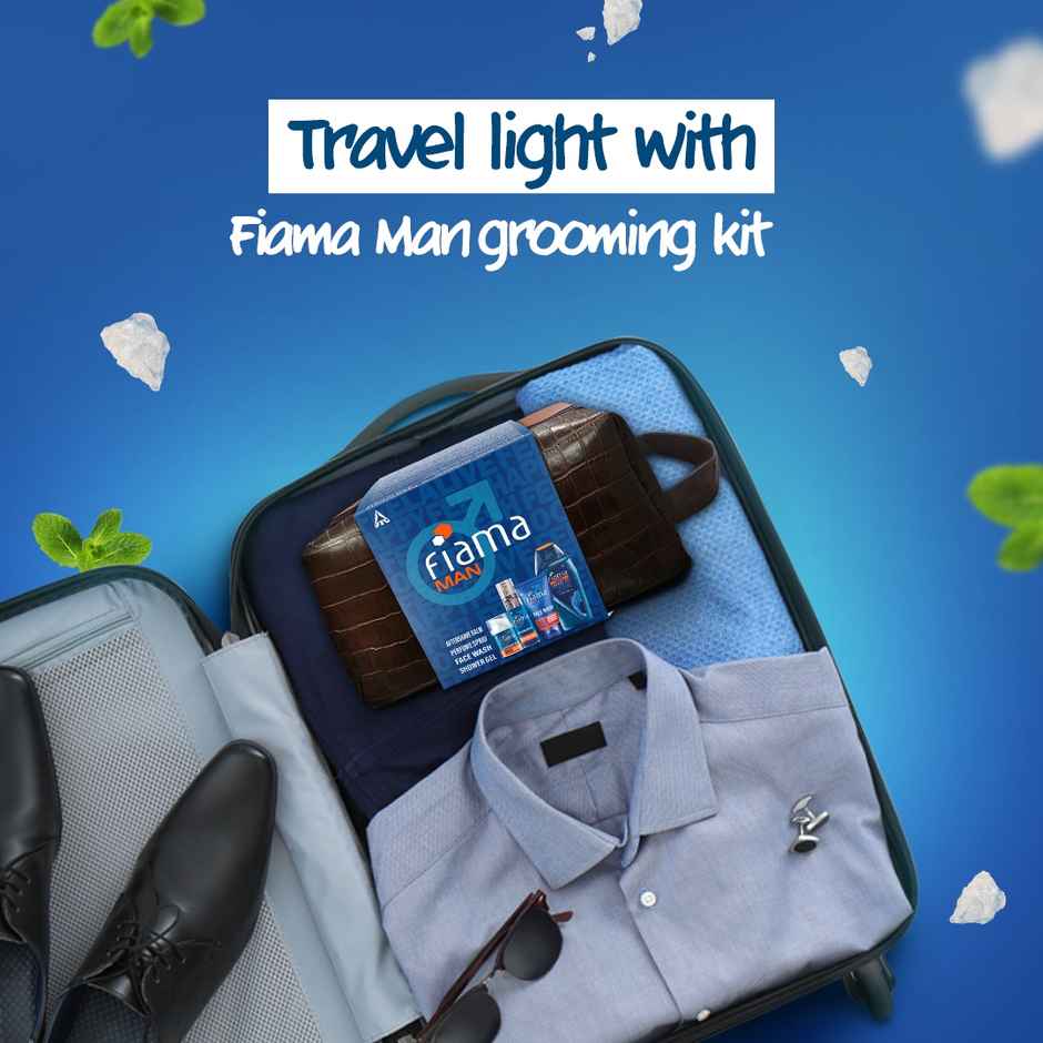 Fiama Men Grooming Essentials Gift Set, Free Pouch