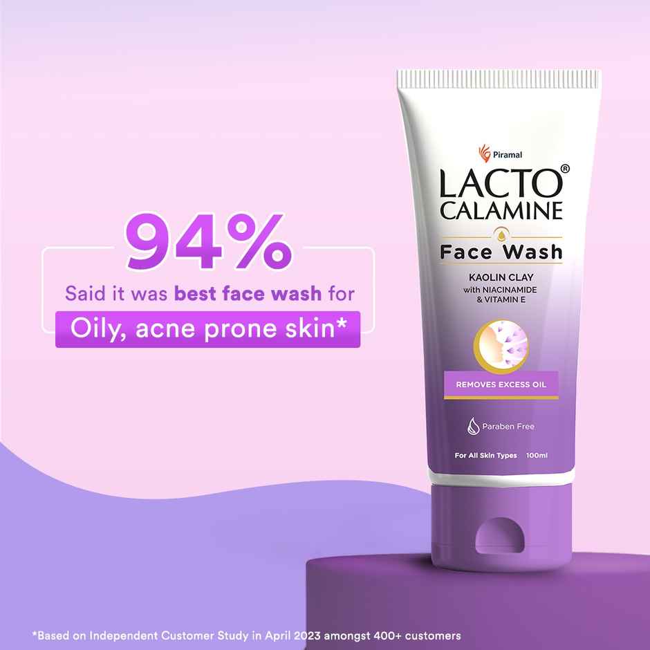 Lacto Calamine Facewash With Kaolin Clay And Niacinamide For Oily Skin
