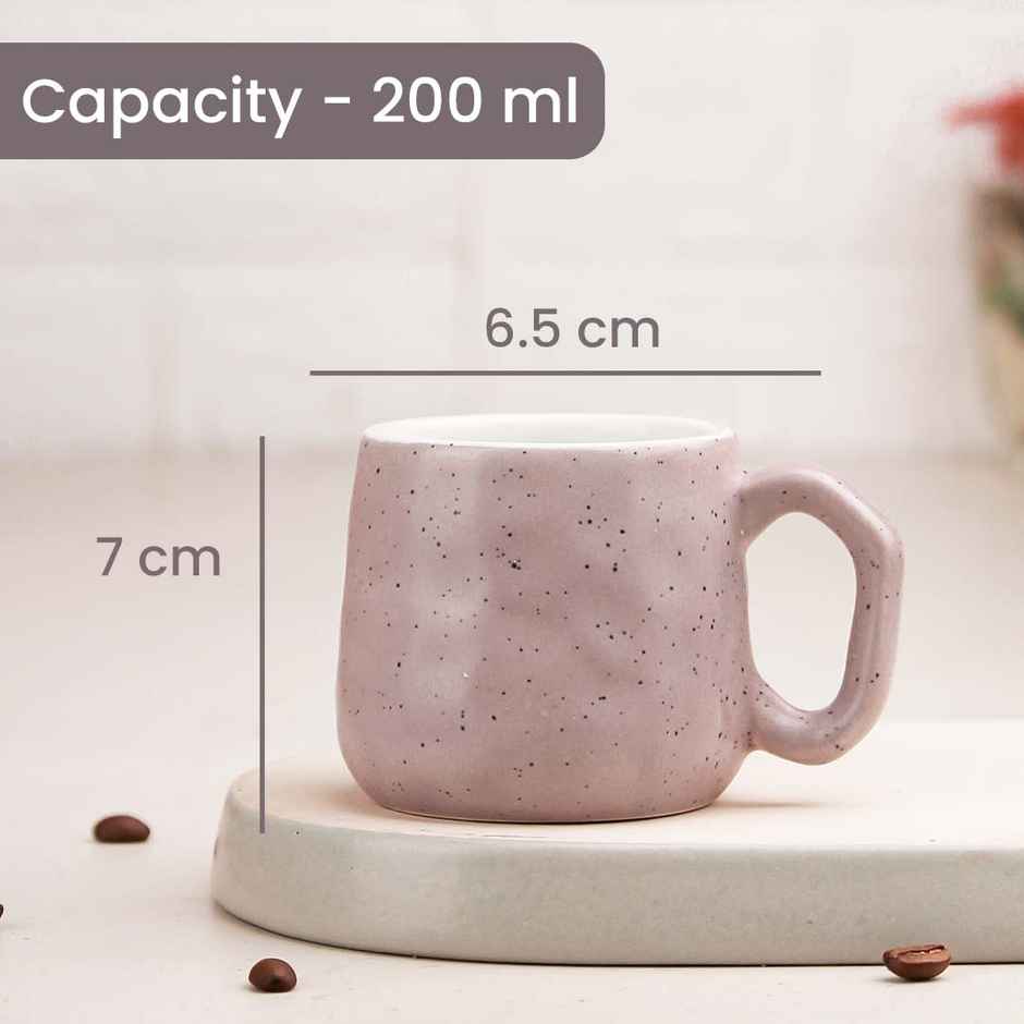 The Earth Store Lavender Pebble Ceramic Tea Cups | 200 ml Microwave Safe Coffee Cup