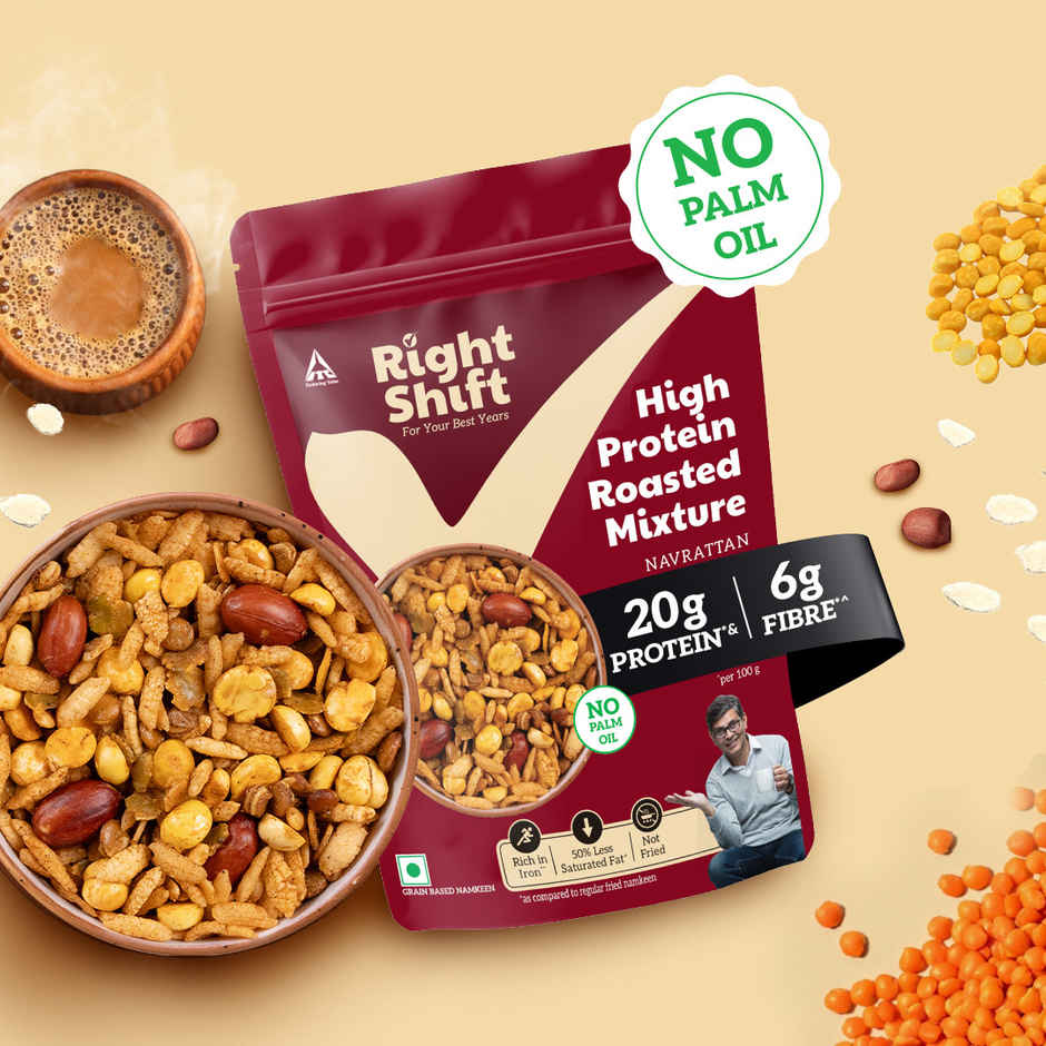 Right Shift High Protein Roasted Mix, Navrattan, No Palm Oil, 20g Protein, Not Fried, 6g Fibre