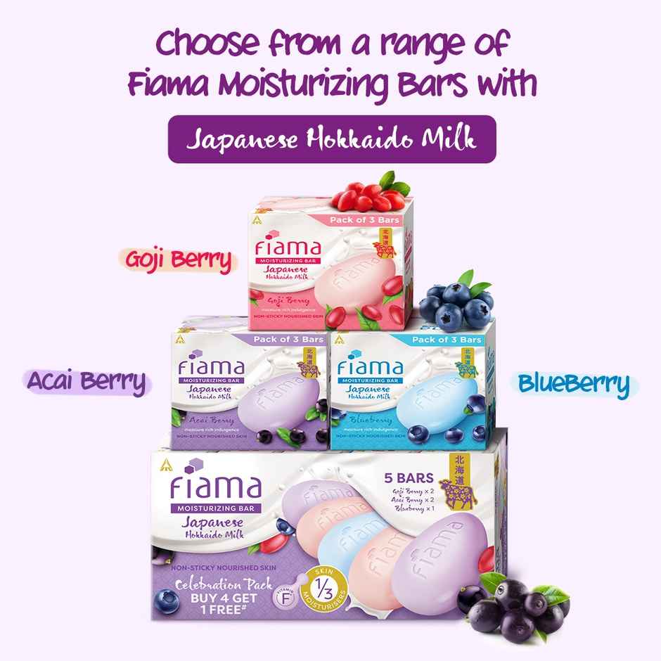 Fiama Moisturizing Soap Bars Celebration Pack Japanese Hokkaido Milk & Berries