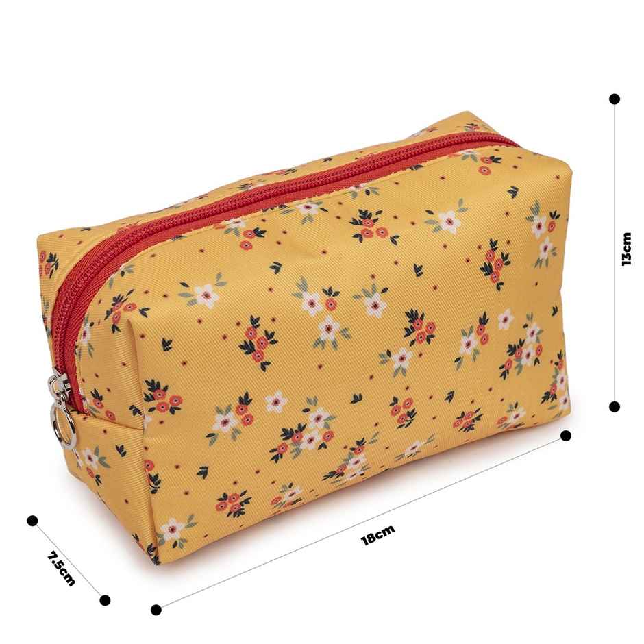 Qips Printed Zipper Cosmetic Bag Travel Accessory - Yellow