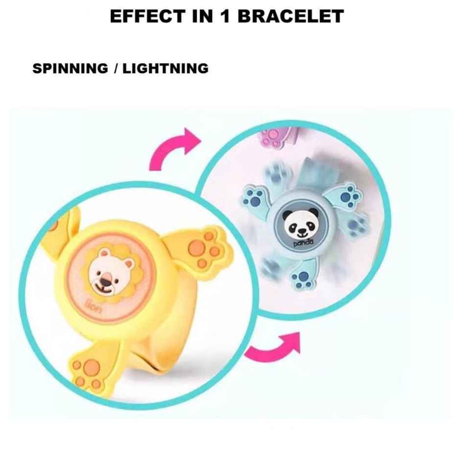 Toyshine Led Light Kids Rakhi Spinning Toy for Kids | Spinning Slap Band | Assorted