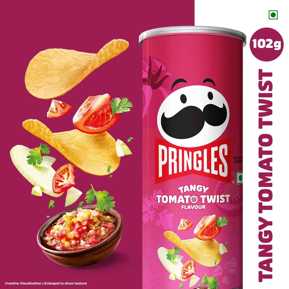 Pringles Potato Chips Tangy Tomato Twist Flavour
