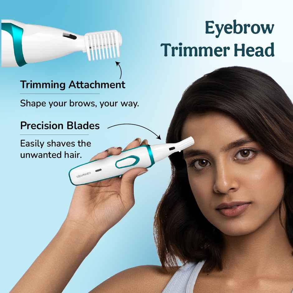 Caresmith Bloom 4 In 1 Face & Body Hair Trimmer For Women | Hair Removal Machine | Glossy White