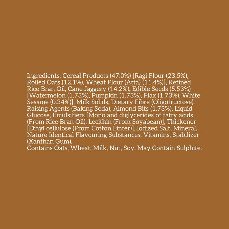 Right Shift Jaggery Ragi 0% Maida Cookies | 0% Refined Sugar | With Nuts and Seeds