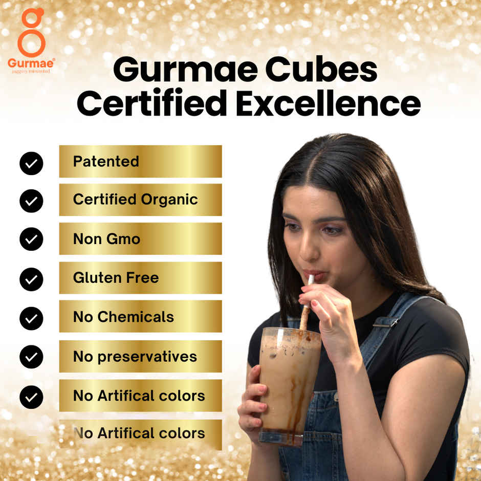 Gurmae Certified Organic Instantly Dissolvable Jaggery Cubes Coffee Sweetener