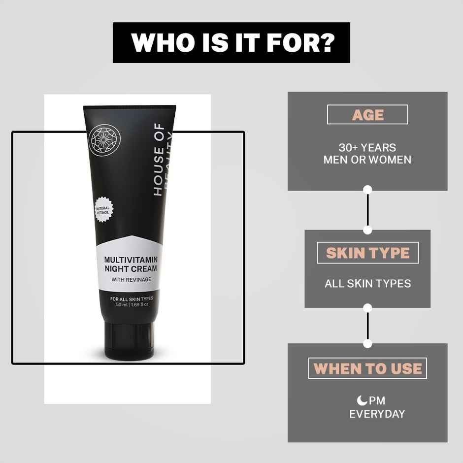 House of Beauty Multivitamin Nourish Night Cream with Revinage & Provitamins | Brightening