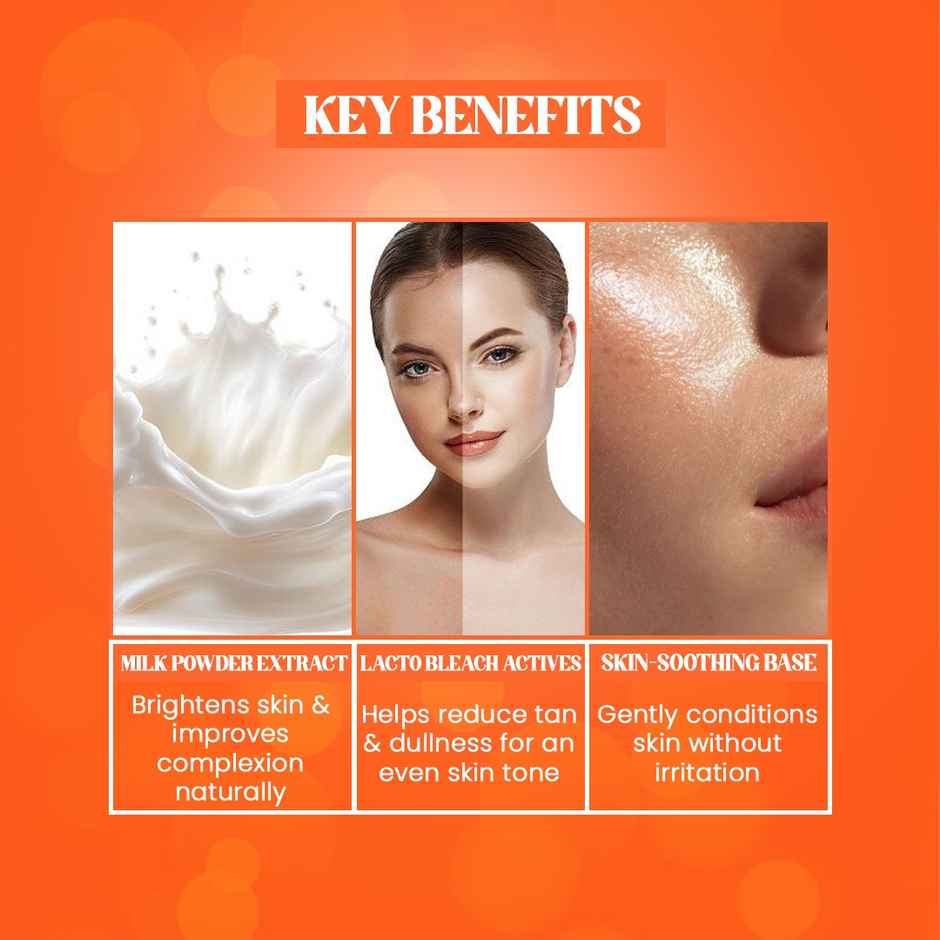 Oxyglow Herbals Lacto Bleach Cream Enriched With Milk Powder | Removes Tan & Hydrates The Skin