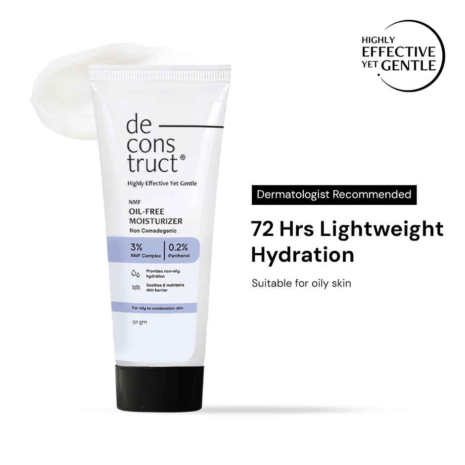 Deconstruct Brightening Lip Balm Spf 50 | Vitamin C & Resorcinol | Moisturizes & Brightens (4g) & Deconstruct Gel Sunscreen Spf 55+ Pa+++ | In Vivo Tested | Matte, Lightweight & Airy, Non-Greasy (50g) & Deconstruct Oil-Free Moisturizer | Lightweight, Non-Sticky, Non-Comedogenic | For Oily Skin (50g) & Deconstruct 10% Vitamin C Serum For Oily Skin | Clinically Tested | 30 Ml (30ml) Combo