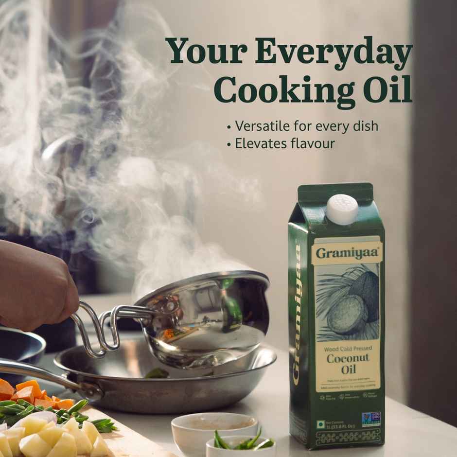 Gramiyaa Coconut Wood Cold Pressed Oil (Nariyal Oil)