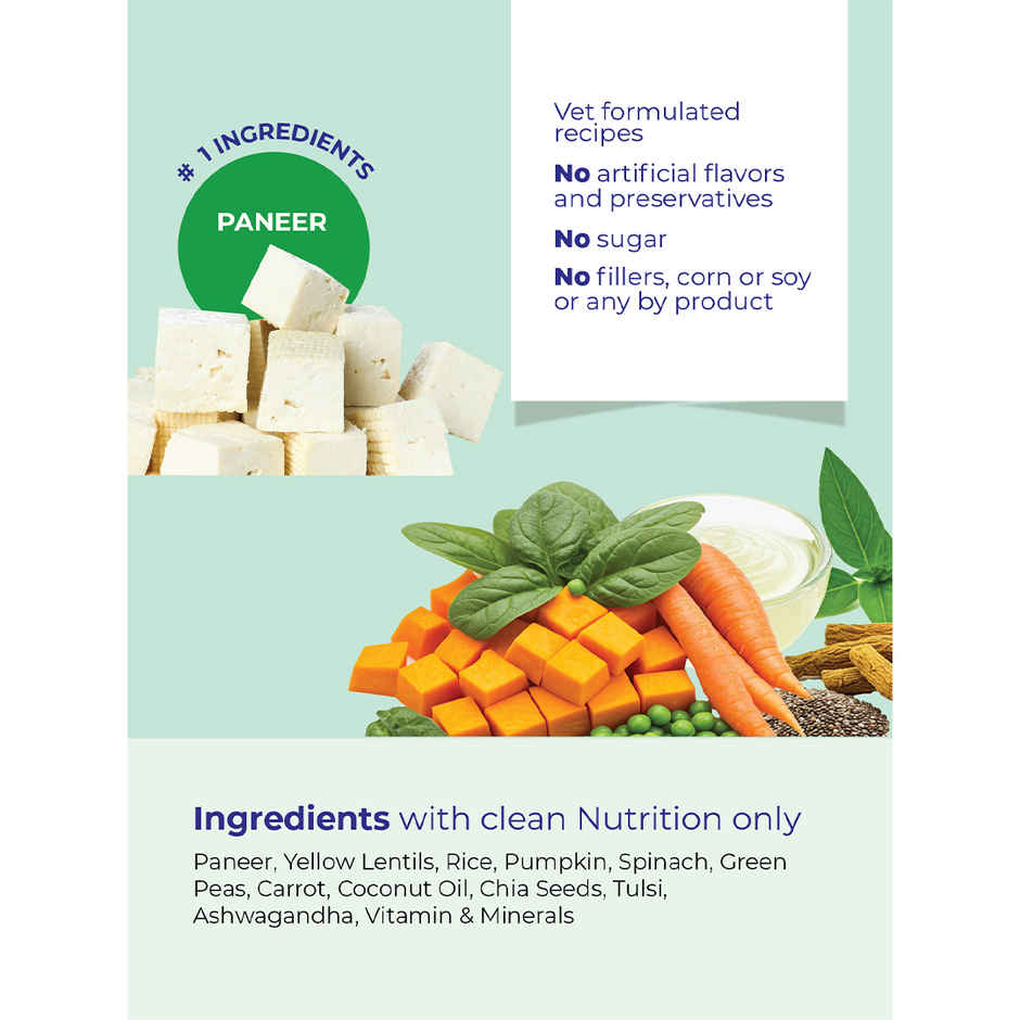 Wagsy - Paneer & VEGgies | Fresh Wet FOOD For Dogs